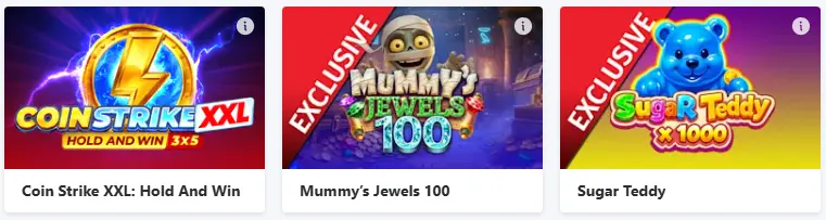 Minigames in het STARCASINO
