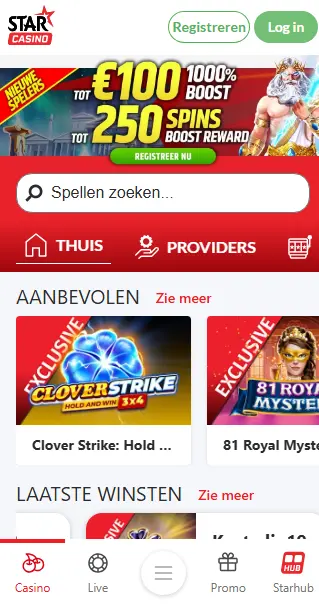 Verschillen tussen de app STARCASINO